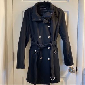 Calvin Klein Black hooded Trench coat